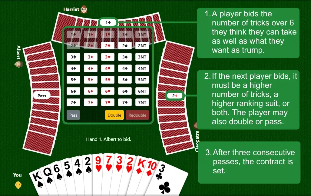 Bridge bidding rules